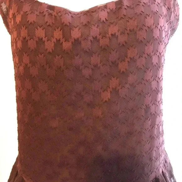 Metaphor Burgundy Peplum Top - Picture 2 of 4